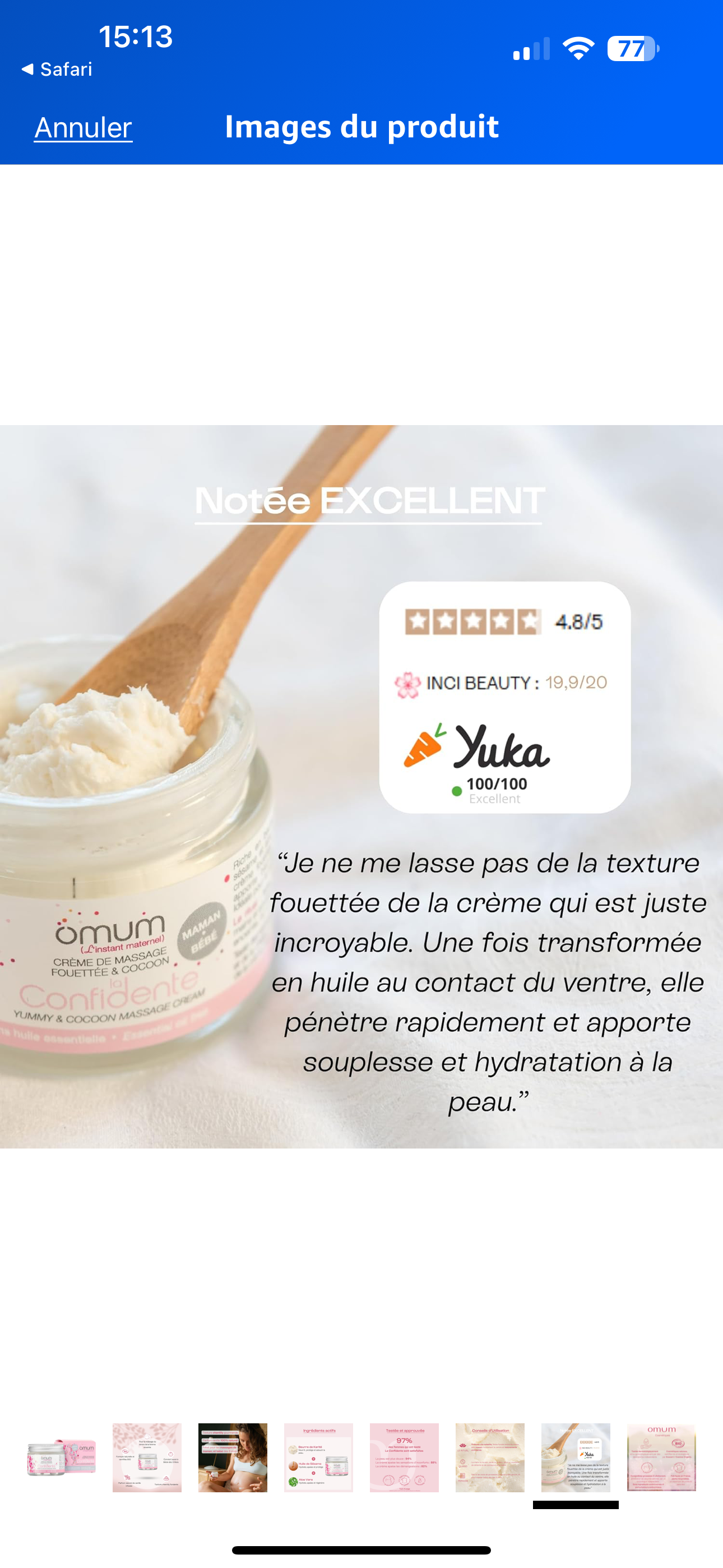 Crème massage « La confidente »