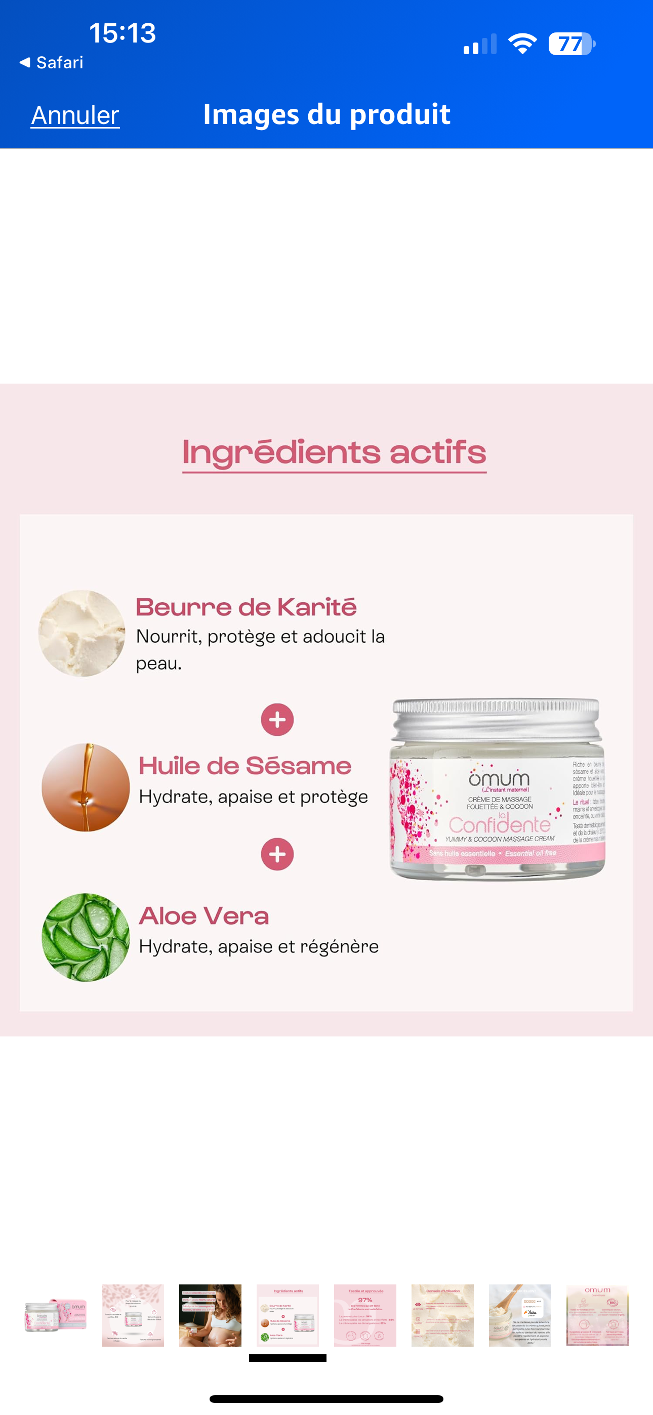 Crème massage « La confidente »