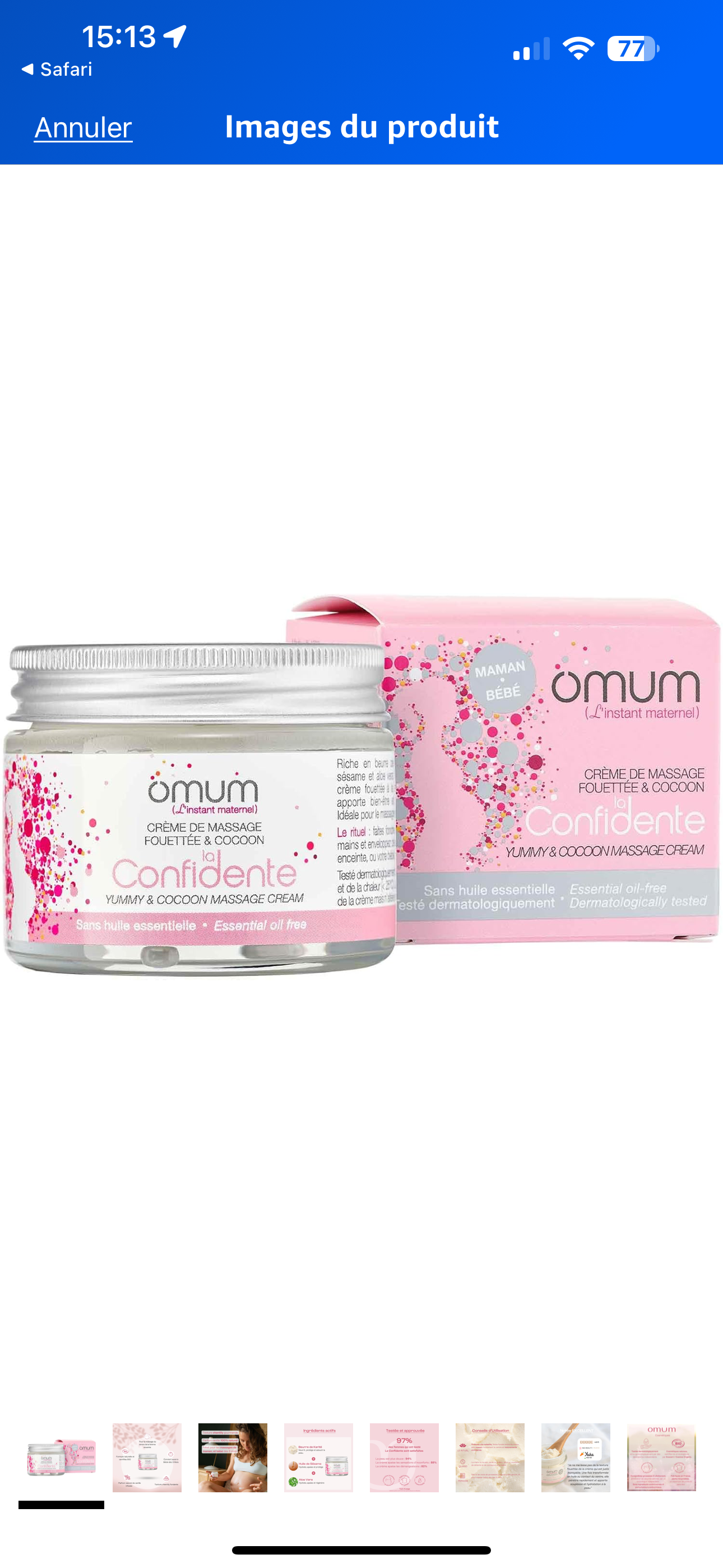 Crème massage « La confidente »