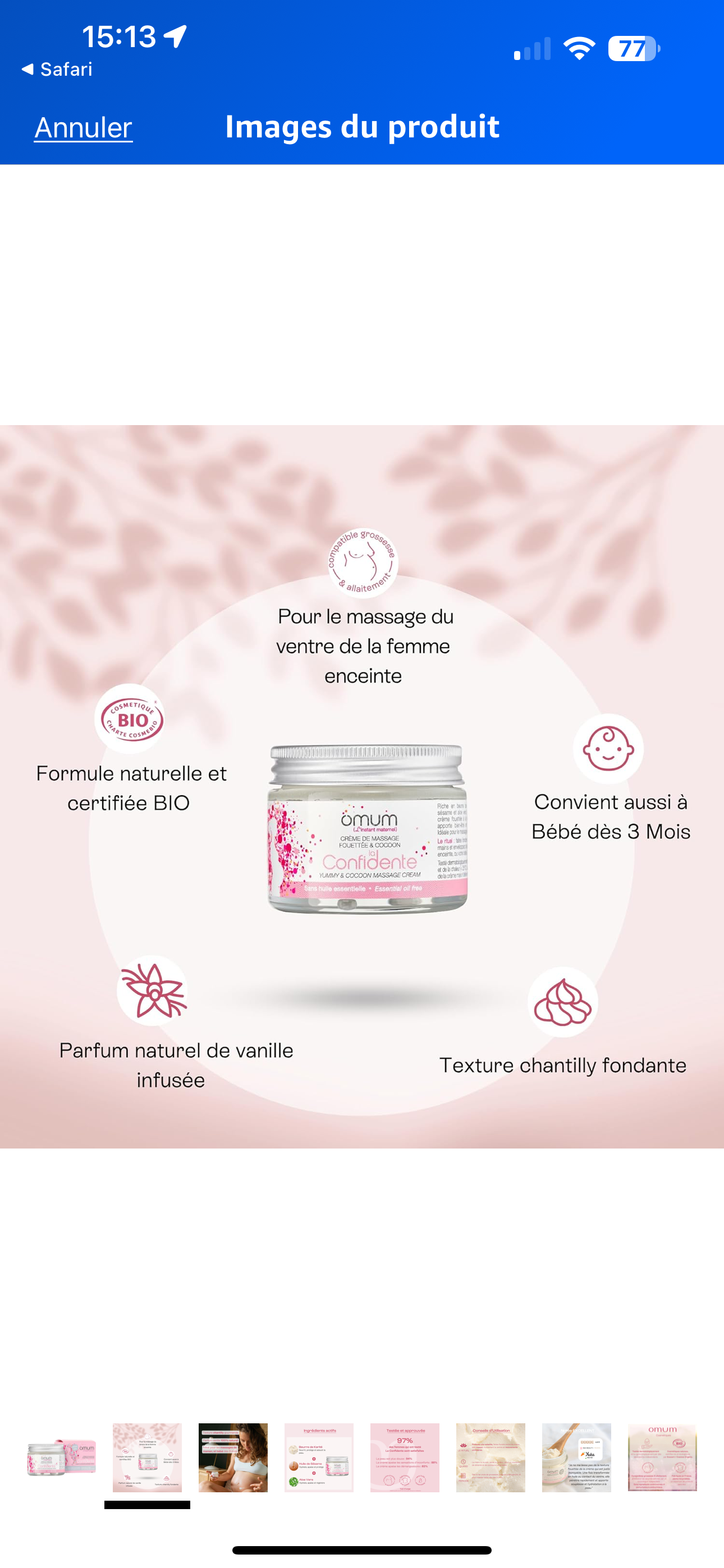 Crème massage « La confidente »